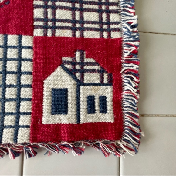 Table Runner and Four Matching Placemats Red White and Blue Farmhouse Americana - Picture 8 of 14
